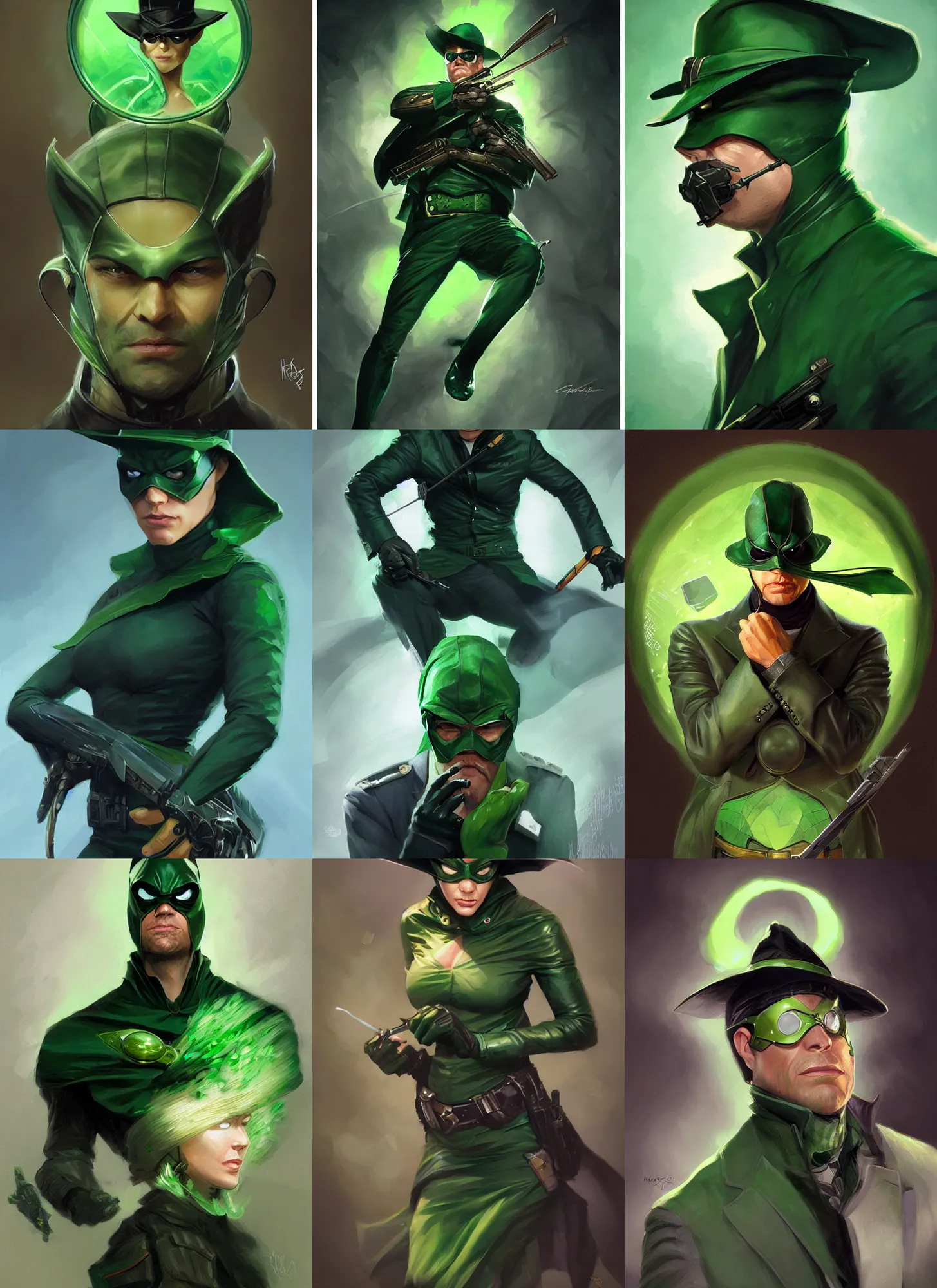 Prompt: green hornet, d & d, fantasy, portrait, highly detailed, digital painting, trending on artstation, concept art, sharp focus, illustration, art by artgerm and greg rutkowski and magali villeneuve