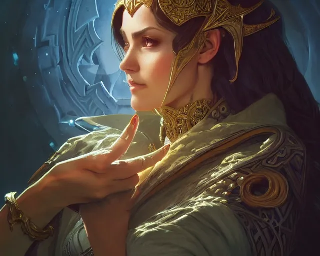 Prompt: level 1 0 warlock, deep focus, d & d, fantasy, intricate, elegant, highly detailed, digital painting, artstation, concept art, matte, sharp focus, illustration, hearthstone, art by artgerm and greg rutkowski and alphonse mucha