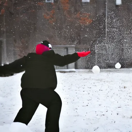 Image similar to a snowball falling on a man's head. the snowball is shattering into pieces.