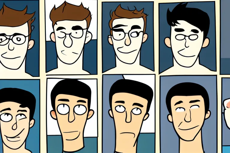 Image similar to Drawn guy, in full growth, in different styles, with different backgrounds