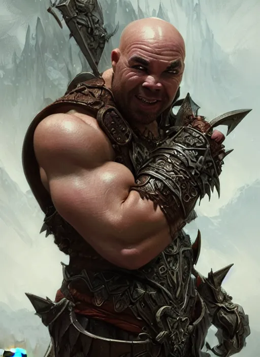 Prompt: portrait of karl pilkington as an orc, d & d, muscular! fantasy, intricate, elegant, highly detailed, digital painting, artstation, concept art, smooth, sharp focus, illustration, art by artgerm and greg rutkowski and alphonse mucha