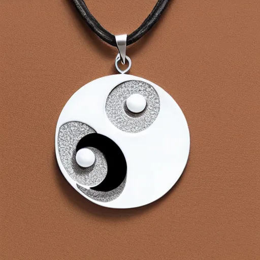 Prompt: a yinyang necklace, realistic, 4 k