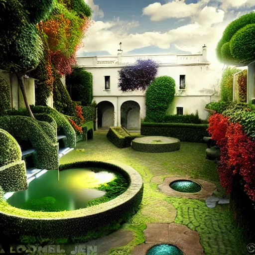 Prompt: hyperrealism photography computer simulation visualisation of parallel universe detailed bath in the detailed garden in dramatic scene from art house futuristic movie by caravaggio and alejandro jodorowsky