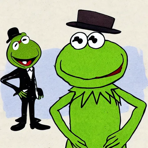 Image similar to Kermit The Frog with Saul Goodman