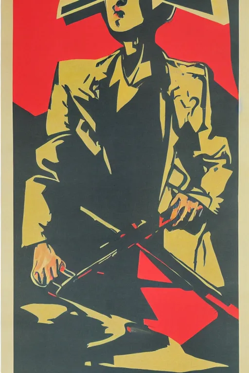 Image similar to cai xukun, 1 9 6 0 s soviet poster