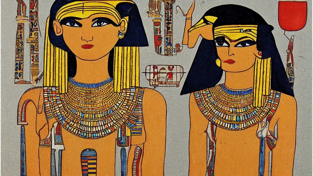 Prompt: lowbrow artwork of an egyptian goddess