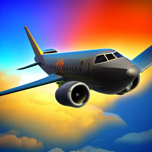 Prompt: app icon, flight, sky, 3d render, full colour, Pixar style,