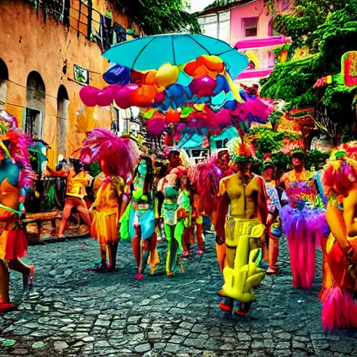 Image similar to colorful carneval in olinda, by filip hodas