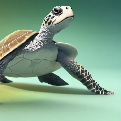 Image similar to A turtle with white wings instead od it's legs, realistic, close up, 8k, ultra high detail.