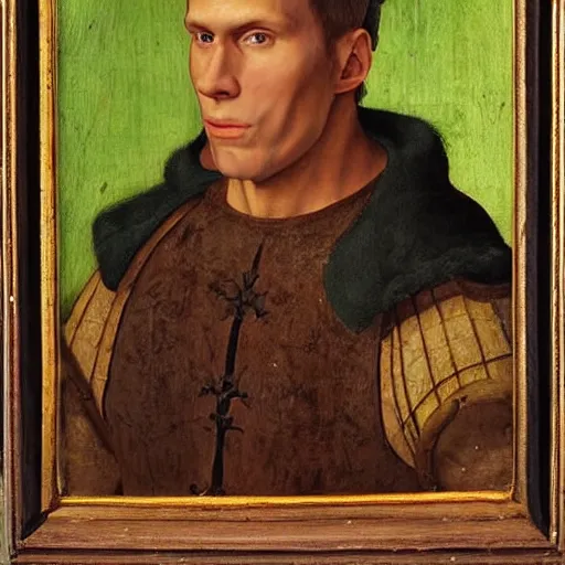 Image similar to A 15th century medieval renaissance oil painting of Jerma985, portrait of Jerma985, grainy, realistic, very realistic, hyperrealistic, highly detailed, very detailed, extremely detailed, very neat, very epic, very cool, detailed, trending on artstation