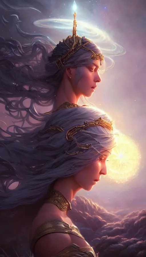 Image similar to star goddess, fine art, awesome fantasy book cover on pinterest, award winning, dark fantasy landscape, fantasy magic, intricate, elegant, sharp focus, cinematic lighting, highly detailed, digital painting, concept art, art by wlop and artgerm and greg rutkowski, masterpiece, trending on artstation, 8 k