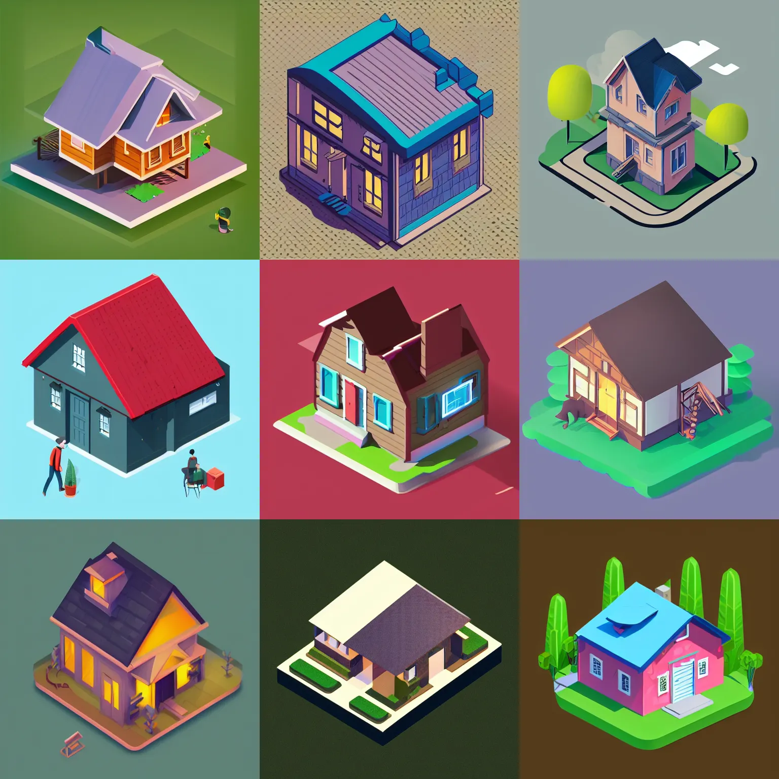 Prompt: isometric webdesign icon for house with gable roof, by tooth wu, dan mumford, beeple, rossdraws, Artstation