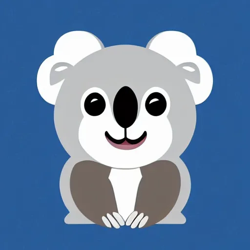 Image similar to cute whatsapp emoji of a koala bear, vector, white background