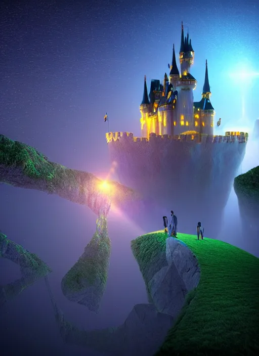 Prompt: deep is my heart the magical castle thunderous dreams explore infinity, hyper realism volumetric lighting