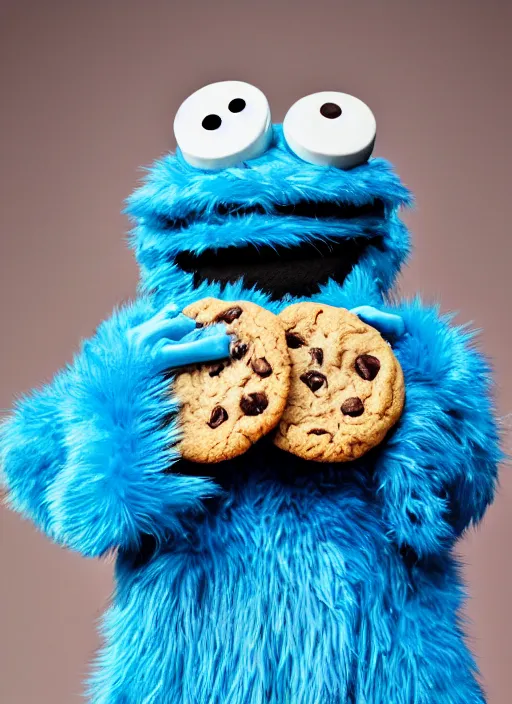 Image similar to a cookie monster fur coat