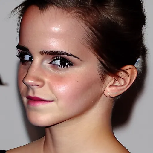 Image similar to emma watson mixed with kim kardashian, single full - figure profile