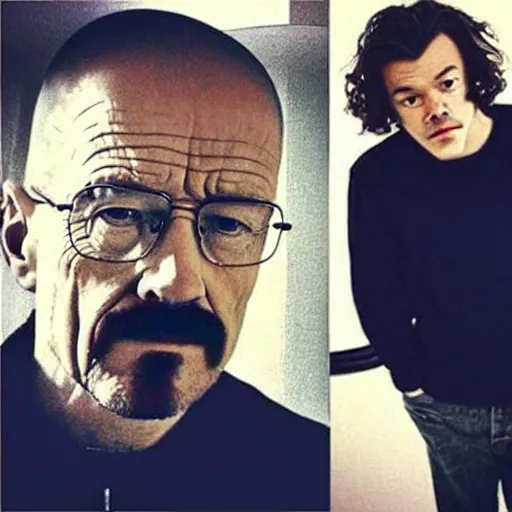 Prompt: “Walter White but his actor is played by Harry Styles”