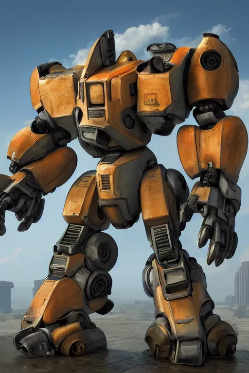 Image similar to mechwarrior 5 : mercenaries mech megaman transformer robot boss tank engine game octane render, 4 k, hd 2 0 2 2 3 d cgi rtx hdr style chrome reflexion glow fanart, global illumination ray tracing hdr fanart arstation by ian pesty by jesper ejsing pixar and disney unreal zbrush central hardmesh