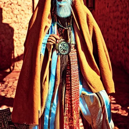 Image similar to A Moroccan wizard, portrait, by Mario Testino