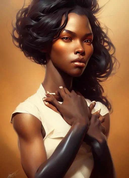 Image similar to ultra realistic illustration, handsome black women. intricate, elegant, highly detailed, digital painting, artstation, concept art, smooth, sharp focus, illustration, art by artgerm and greg rutkowski and alphonse mucha and wlop