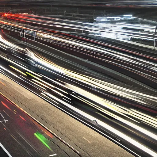 Prompt: horrible hyperrealism photo - realistic photography volumetric lighting beautiful photo of a pile up on the highway and hyperdetailed intricate detailed maximalist hyperrealism