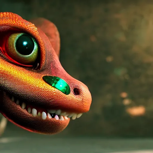 Image similar to adorable baby dragon, beautiful, colorful, cute, big eyes, rendered in octane, unreal engine