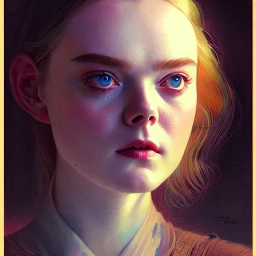 Image similar to symmetry!! portrait of elle fanning in prey in the world of bruce pennington, horror, fashion, dark!! intricate, elegant, highly detailed, digital painting, artstation, concept art, smooth, sharp focus, illustration, art by artgerm and greg rutkowski and alphonse mucha