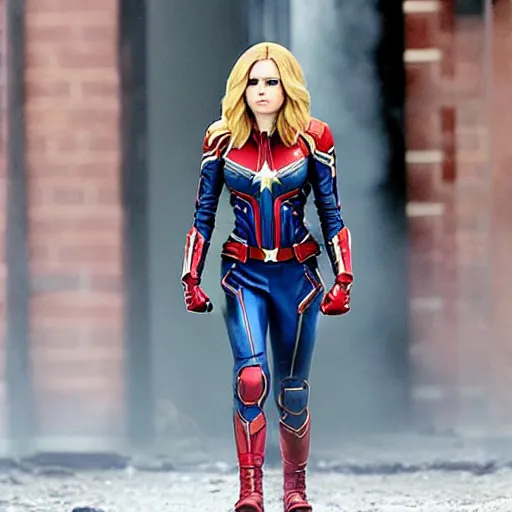 Image similar to Avril Lavigne as Captain Marvel