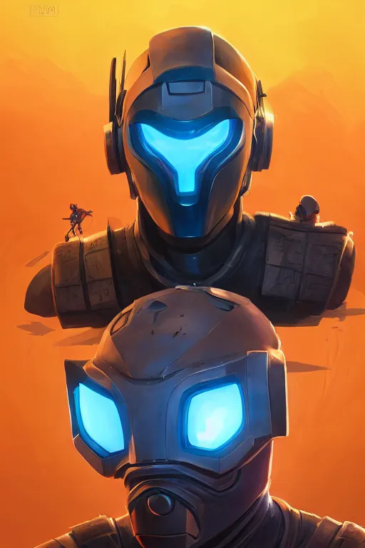 Image similar to epic mask helmet robot ninja portrait stylized as fornite style game design fanart by concept artist gervasio canda, behance hd by jesper ejsing, by rhads, makoto shinkai and lois van baarle, ilya kuvshinov, rossdraws global illumination radiating a glowing aura global illumination ray tracing hdr render in unreal engine 5