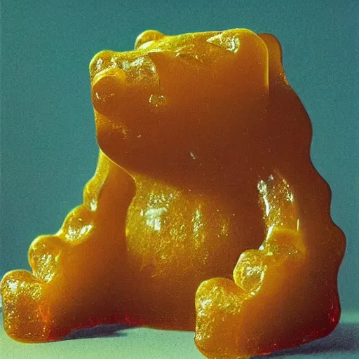 Prompt: Gummy Bear made by Zdzislaw Beksinski