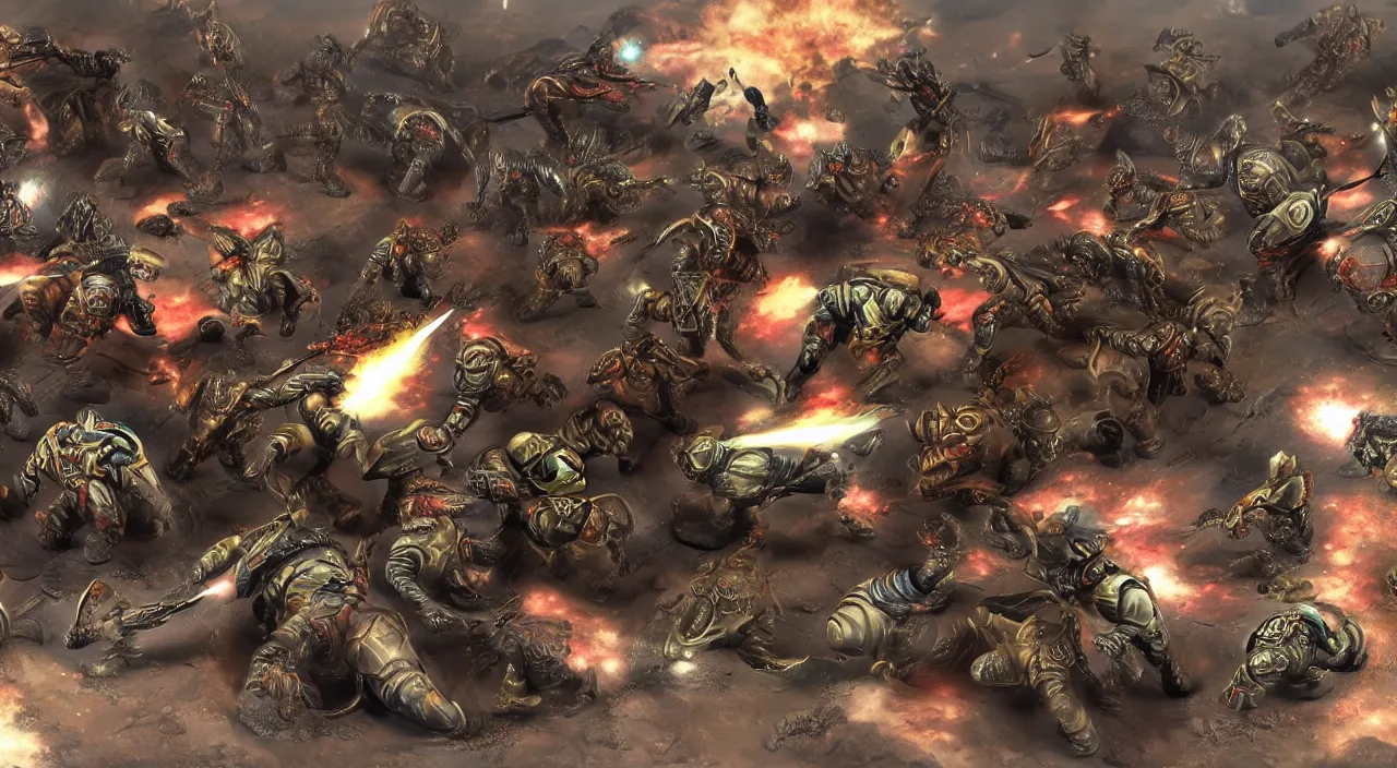 Image similar to Spacemarine fighting Chaos