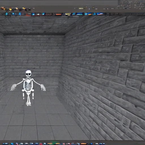Prompt: A skeleton in the game Super Mario 64, unreal engine, highly detailed, 8k, vray