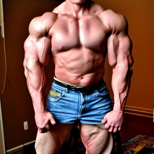 Prompt: jerma 9 8 5 professional bodybuilder huge muscles strong expert photograph detailed