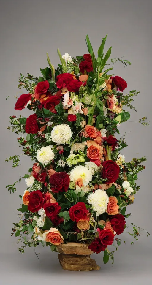 Image similar to Professional floral arrangement of human flesh, bones, rotten meat