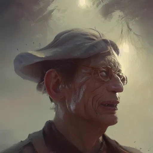 Image similar to jim varney, fantasy illustration, portrait, artstation, detailed matte portrait painting by greg rutkowski