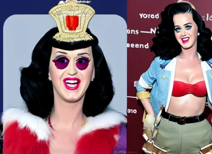 Image similar to katy perry as dictator, ultra realistic, cute, fierce