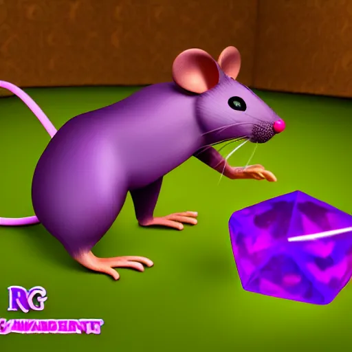 Prompt: mouse reaches for floating purple crystal, RPG Portrait, trending on Artstation, award winning