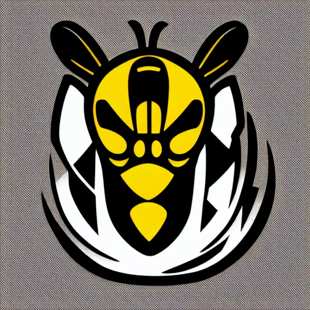 Image similar to angry wasp vector logo, E-sport style, flat colour, SVG, professional, sharp edges, vinyl cutout