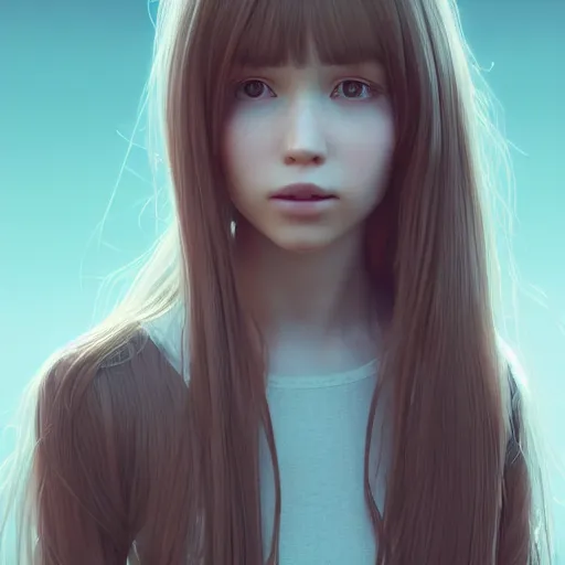 Image similar to girl with long hair, instagram photo, kodak, portra, by wlop, ilya kuvshinov, krenz, cushart, pixiv, zbrush sculpt, octane render, houdini, vfx, cinematic atmosphere, 8 k, 4 k 6 0 fps, unreal engine 5, ultra detailed, ultra realistic