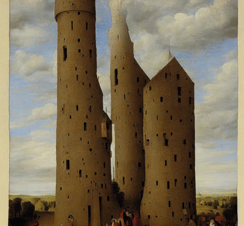 Prompt: a tall tower, by pieter breugel the elder