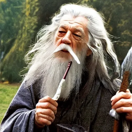 Image similar to gandalf smoking a joint