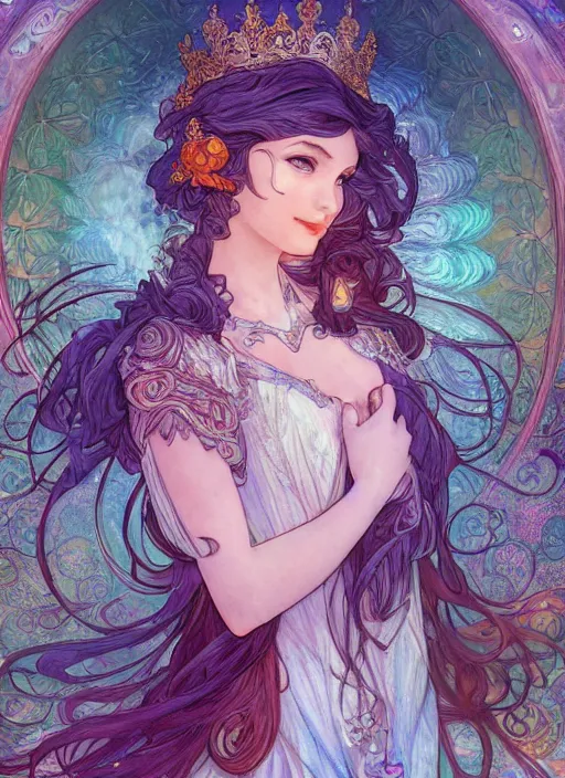 Prompt: Ice Goddess, ambient lighting, 4k, josephine wall, alphonse mucha, lois van baarle, ilya kuvshinov, rossdraws, artstation