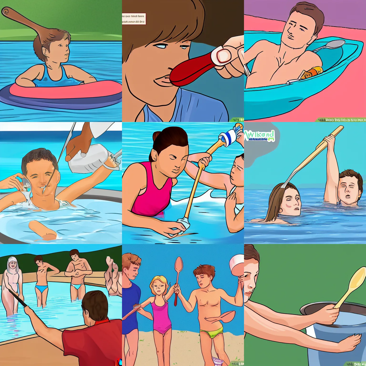 Prompt: wikiHow how to swin with a spoon