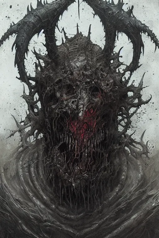 Prompt: portrait of nurgle the unclean by hr giger, greg rutkowski and wayne barlowe as a diablo, resident evil, dark souls, bloodborne monster