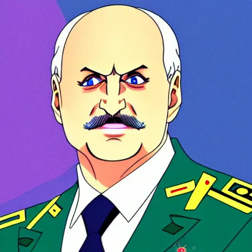 Prompt: president of belorussia, alexander lukashenko in anime style, sailor moon, anime, perfect faces, fine details