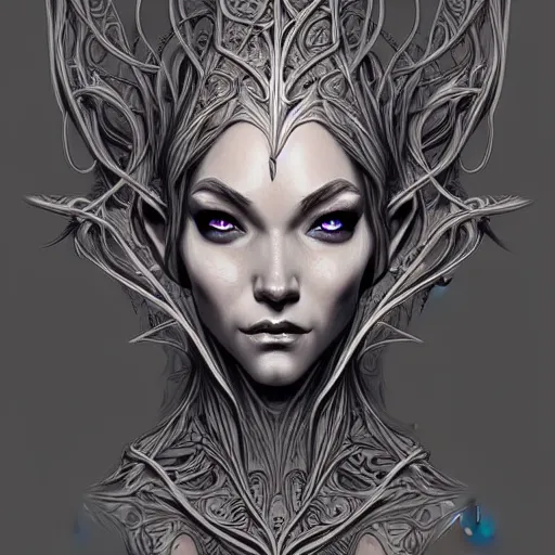 Prompt: digital art, centered elven ,intricate, veins, by James Jean and by artgerm , head and shoulders, ultradetailed, charachter design, concept art, trending on artstation,