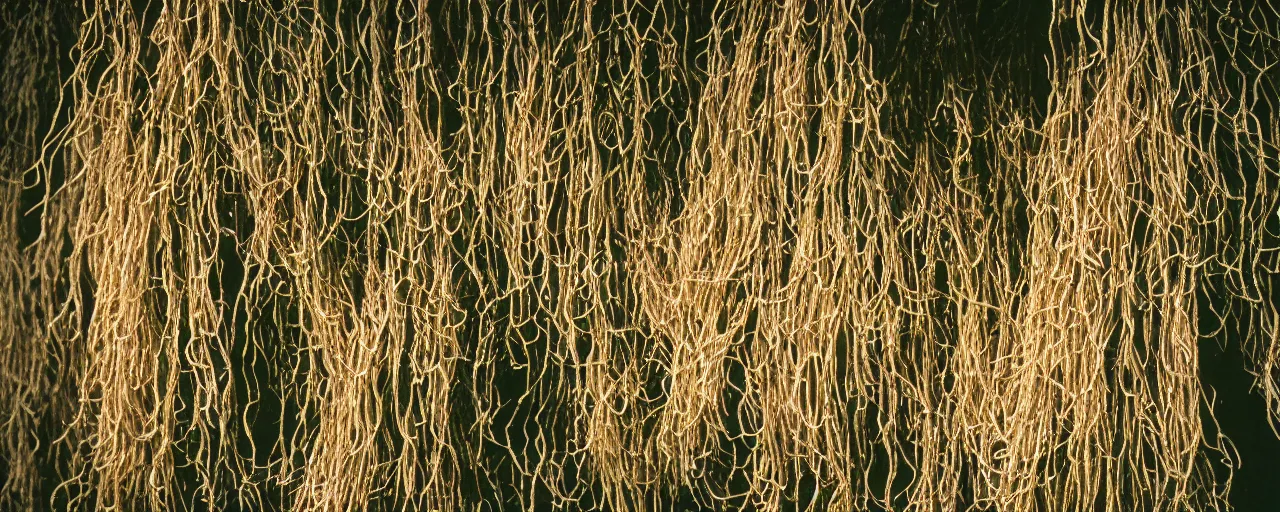 Image similar to medium angle photo of spaghetti growing on a tree, canon 5 0 mm, cinematic lighting, photography, film, retro, kodachrome