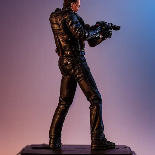Image similar to The Terminator toy statue, sensual, cinematic, studio light, 8K,