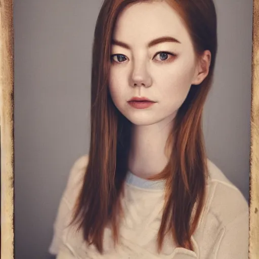 Image similar to a masterpiece portrait photo of a beautiful young woman who looks like a korean emma stone, symmetrical face