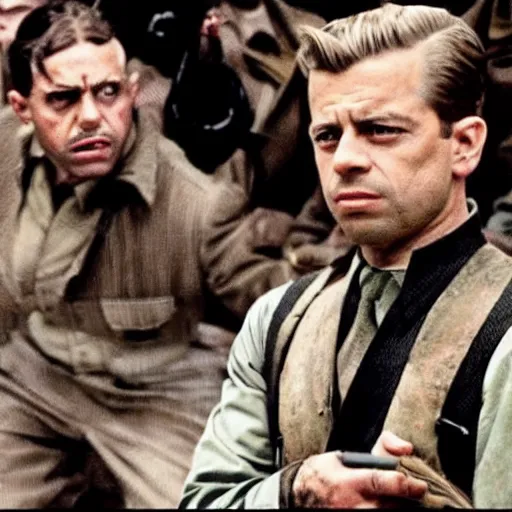 Image similar to cinematic shot from the movie inglorious basterds but all characters are muppets